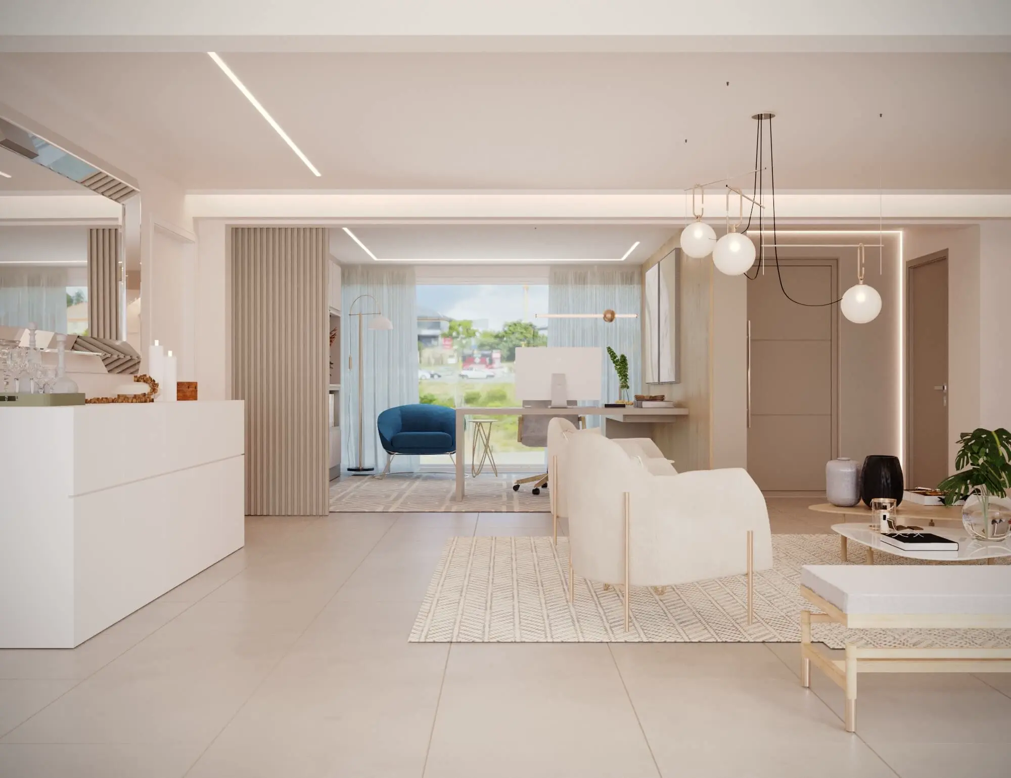 Nafh Arquitetura - Sala e escritório integrados em São Paulo